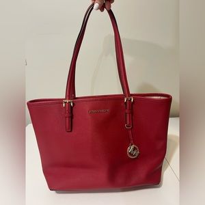 Michael’s Kors color Red Scarlet, medium leather Tote Bag